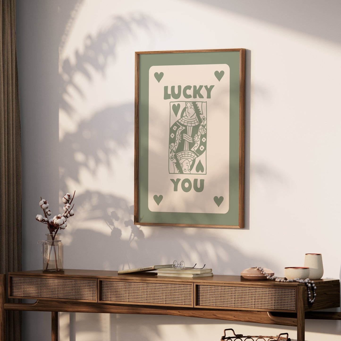 Premium Poster of Queen of Hearts Playing Card Lucky You Posters