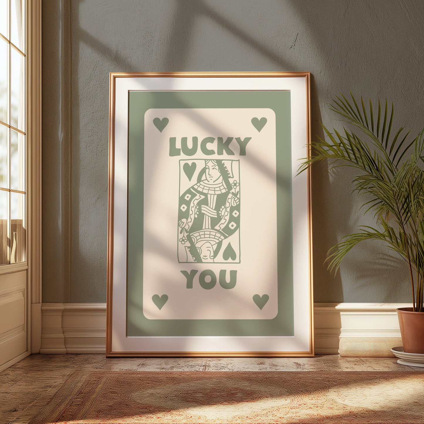 Premium Poster of Queen of Hearts Playing Card Lucky You Posters