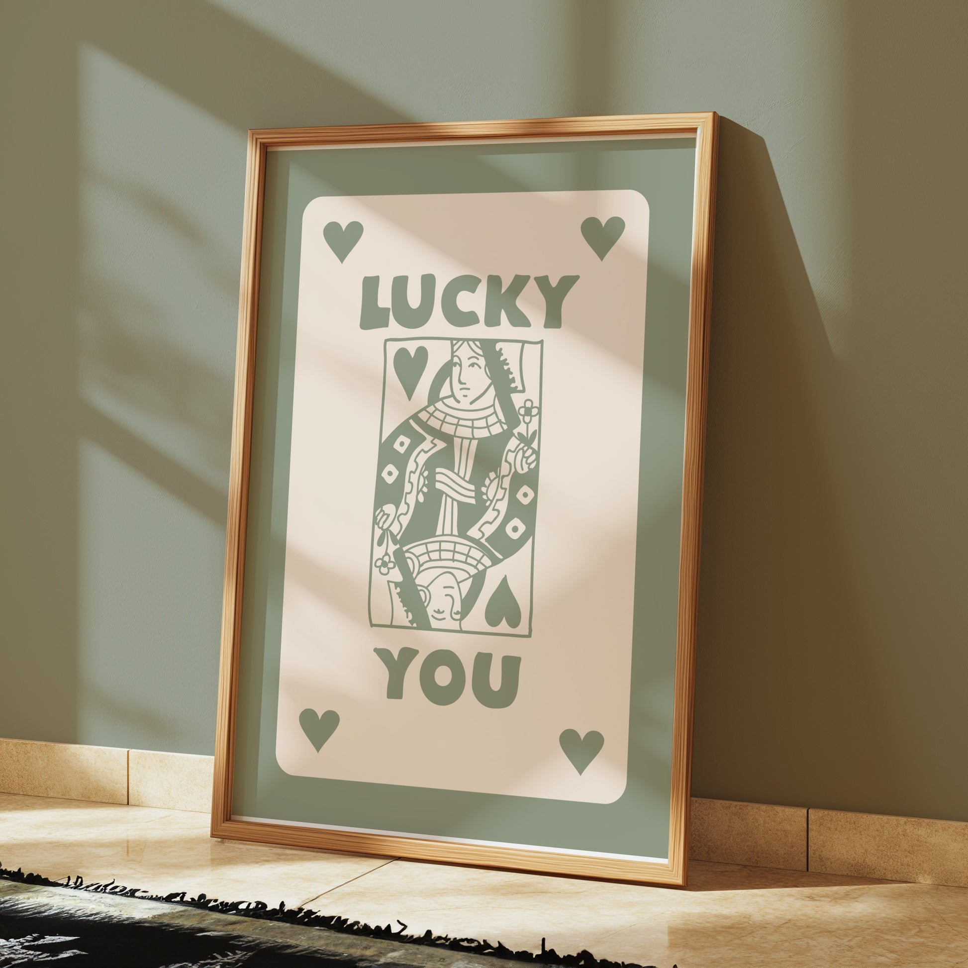 Premium Poster of Queen of Hearts Playing Card Lucky You Posters