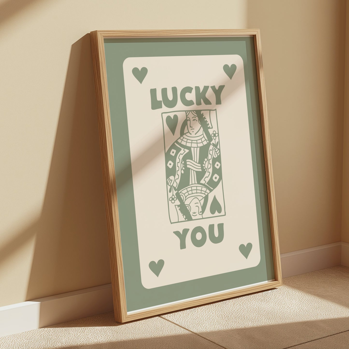 Premium Poster of Queen of Hearts Playing Card Lucky You Posters