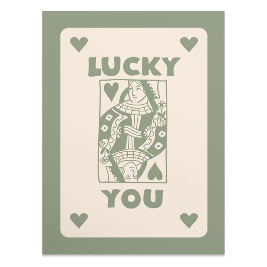 Premium Poster of Queen of Hearts Playing Card Lucky You Posters