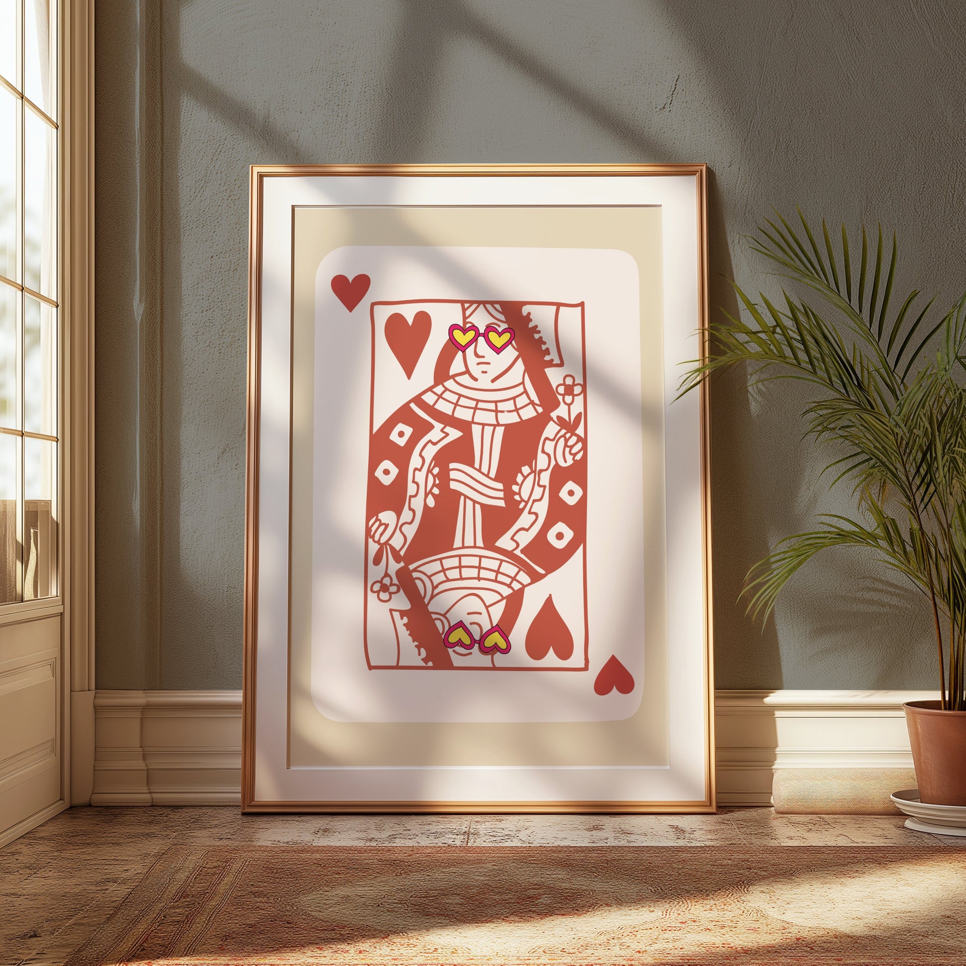 Premium Poster of Queen of Hearts with Stylish Glasses Posters