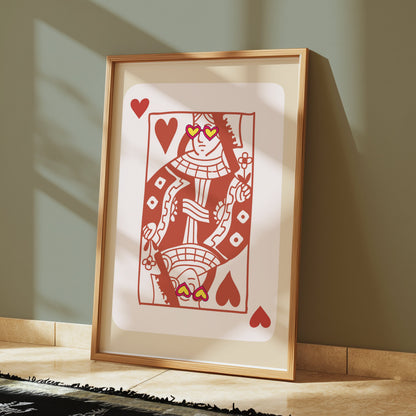 Premium Poster of Queen of Hearts with Stylish Glasses Posters