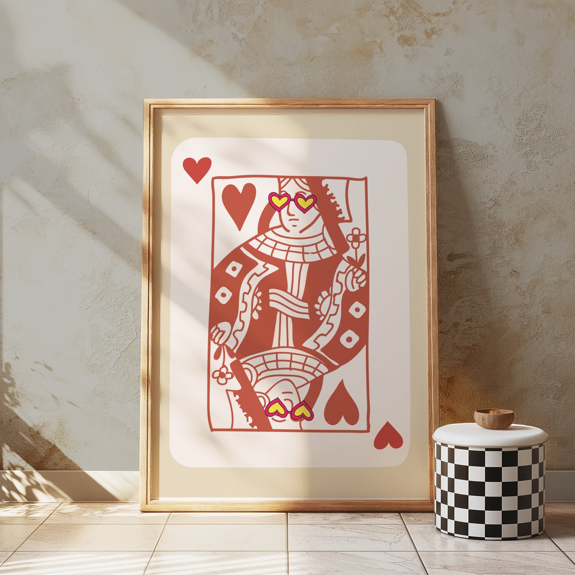 Premium Poster of Queen of Hearts with Stylish Glasses Posters