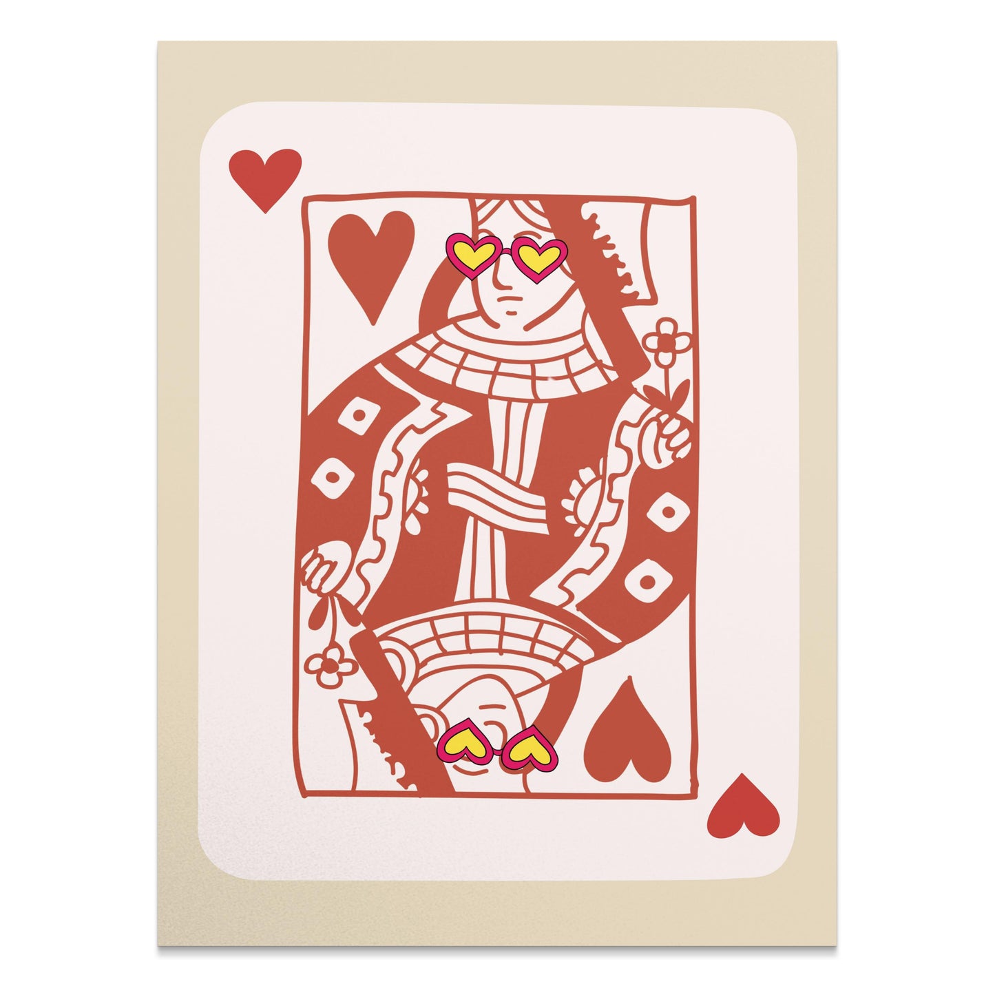Premium Poster of Queen of Hearts with Stylish Glasses Posters
