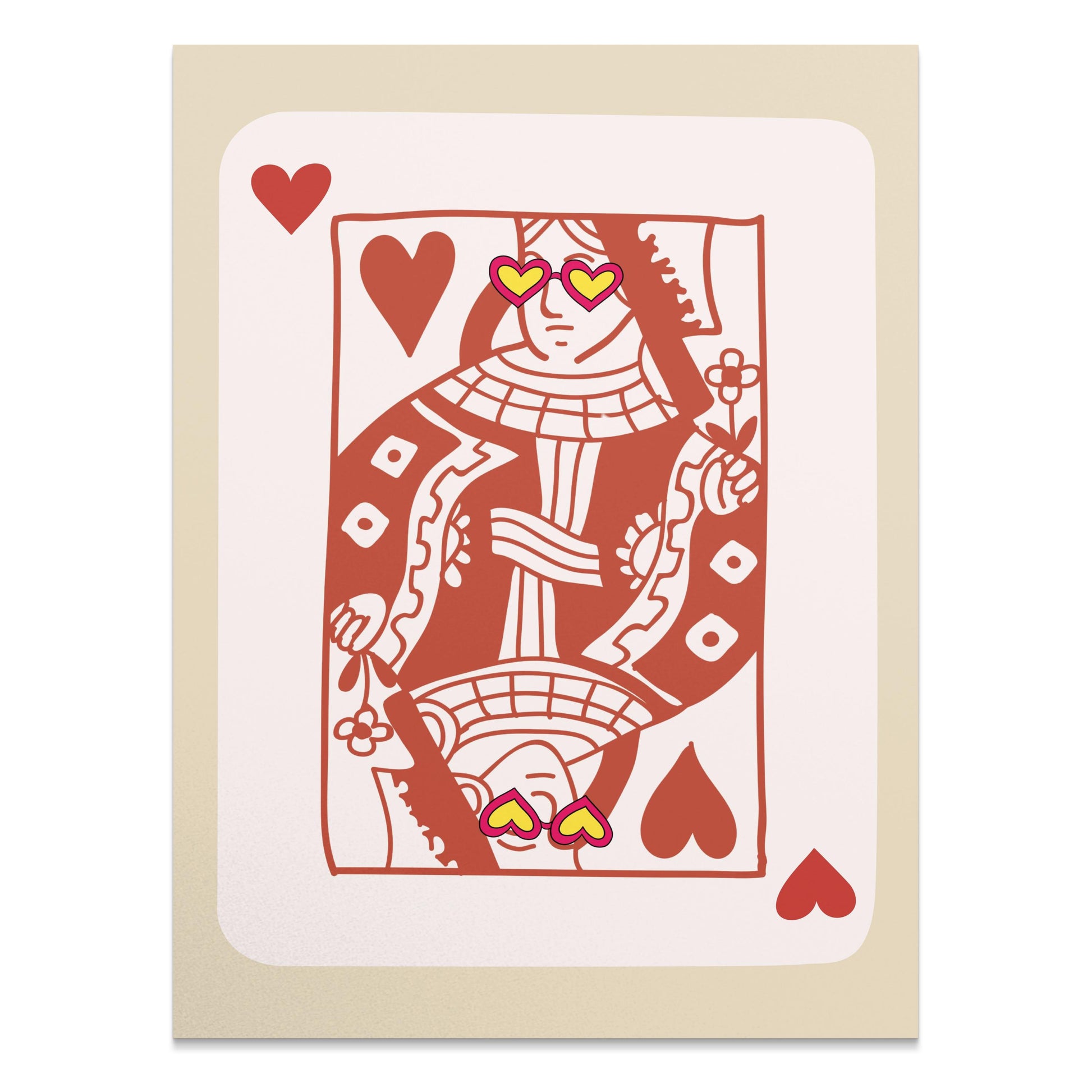 Premium Poster of Queen of Hearts with Stylish Glasses Posters