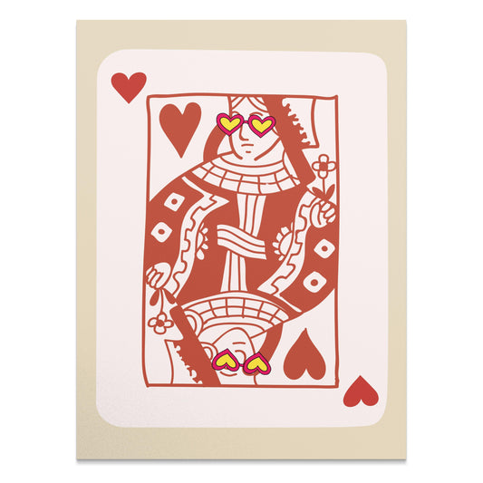 Premium Poster of Queen of Hearts with Stylish Glasses Posters