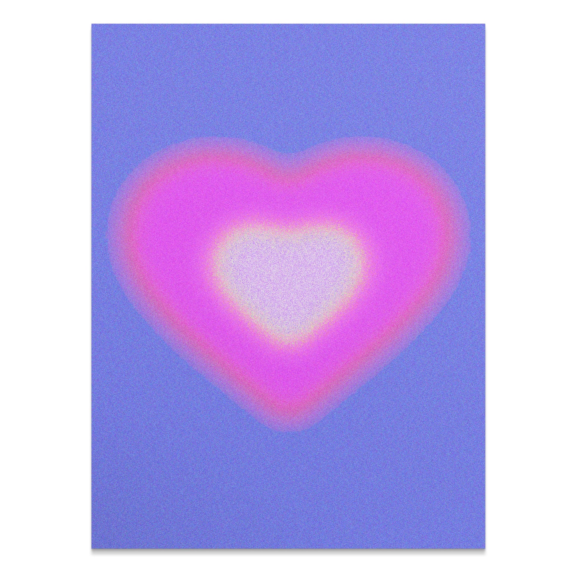 Premium Poster of Radiant Pink Heart with Blue Background Posters