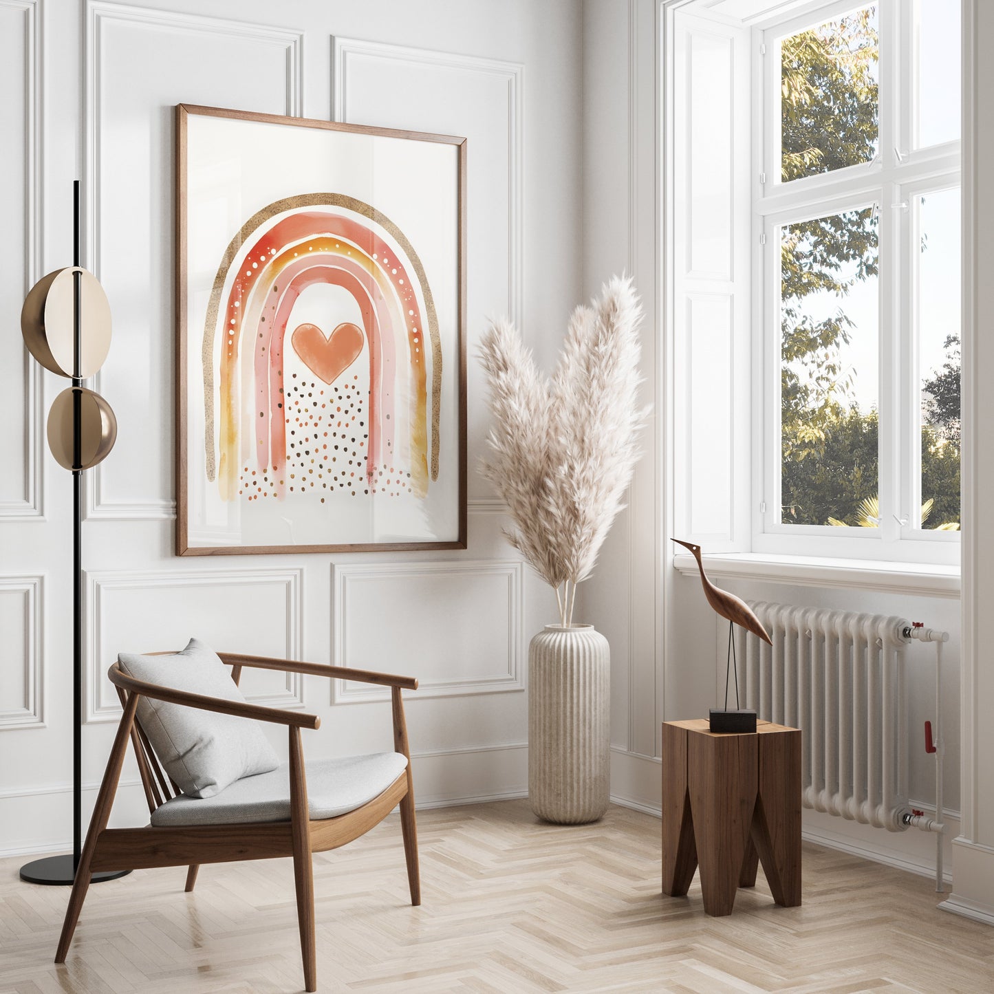 Premium Poster of Rainbow Heart Watercolor Art Print Posters