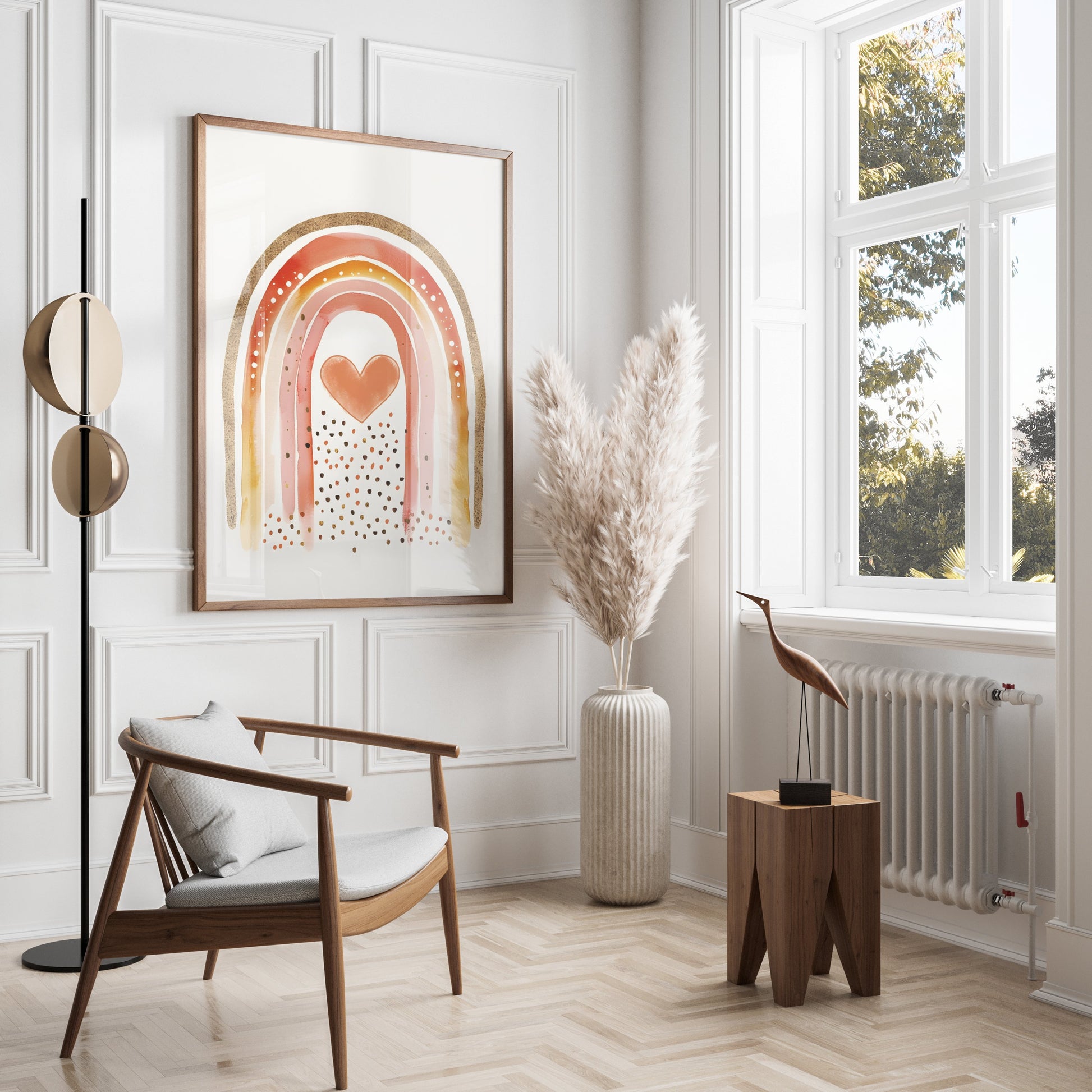 Premium Poster of Rainbow Heart Watercolor Art Print Posters