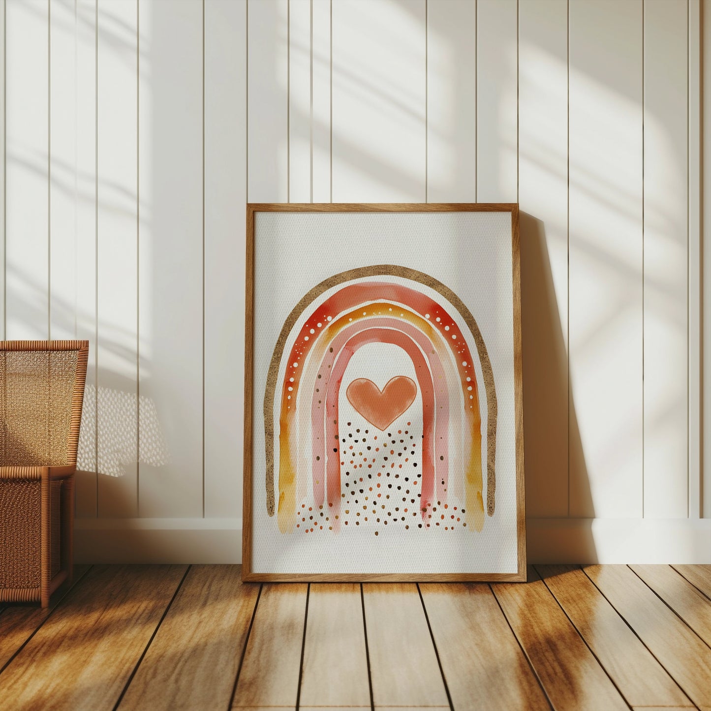 Premium Poster of Rainbow Heart Watercolor Art Print Posters