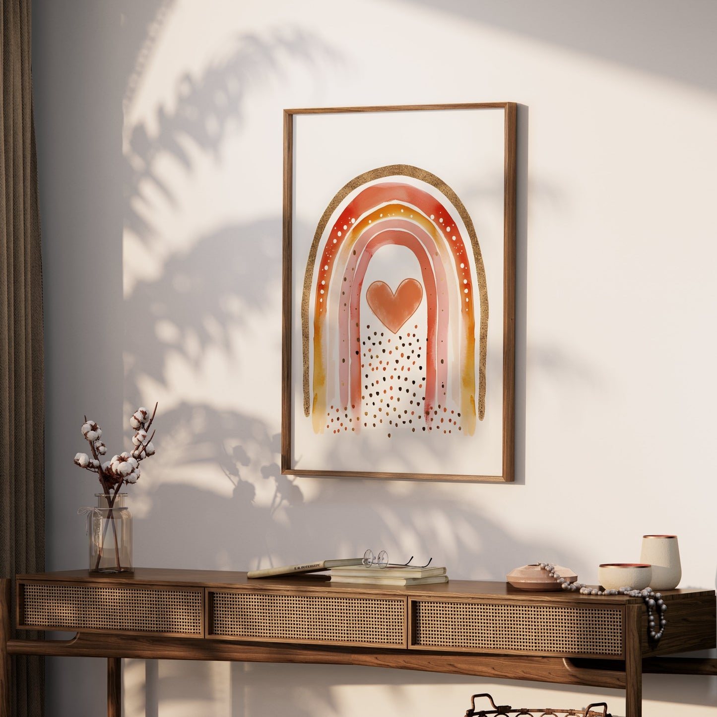 Premium Poster of Rainbow Heart Watercolor Art Print Posters