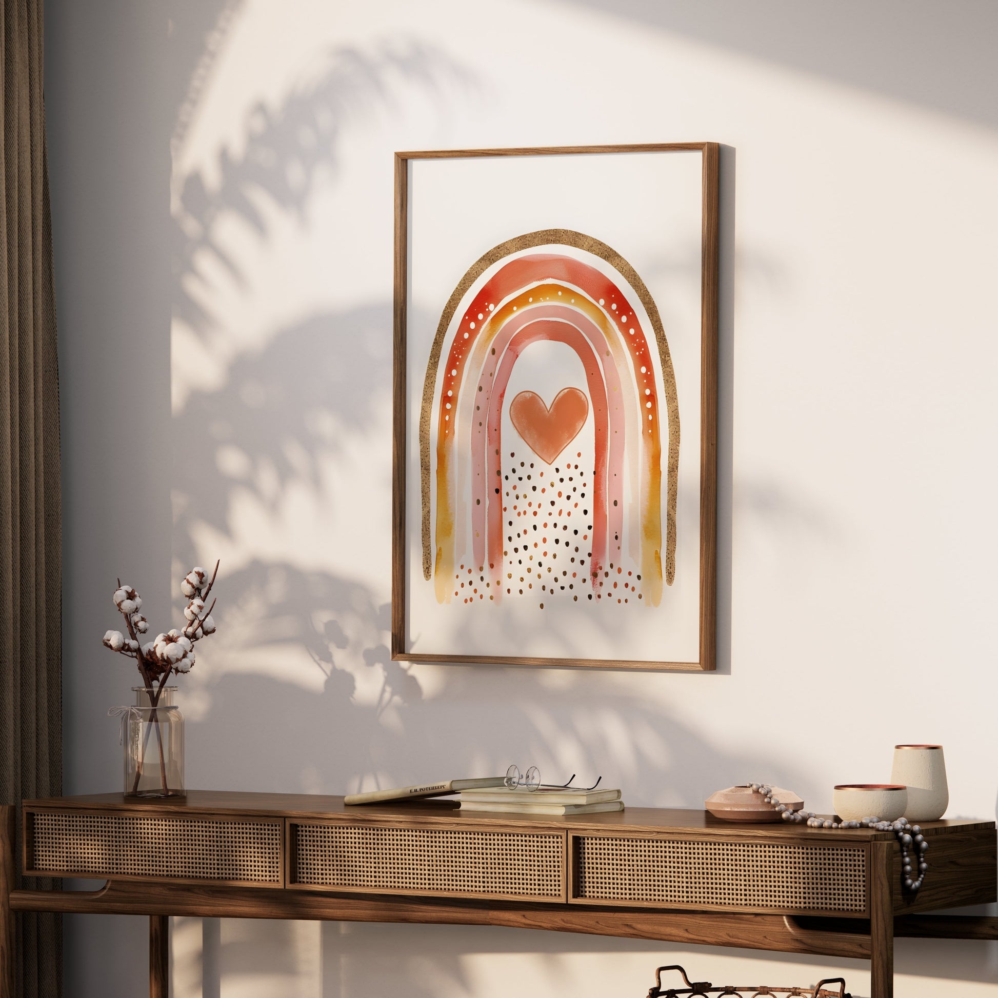 Premium Poster of Rainbow Heart Watercolor Art Print Posters