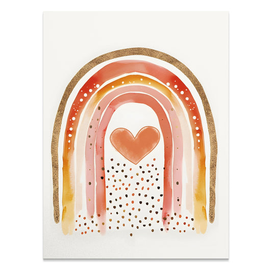 Premium Poster of Rainbow Heart Watercolor Art Print Posters