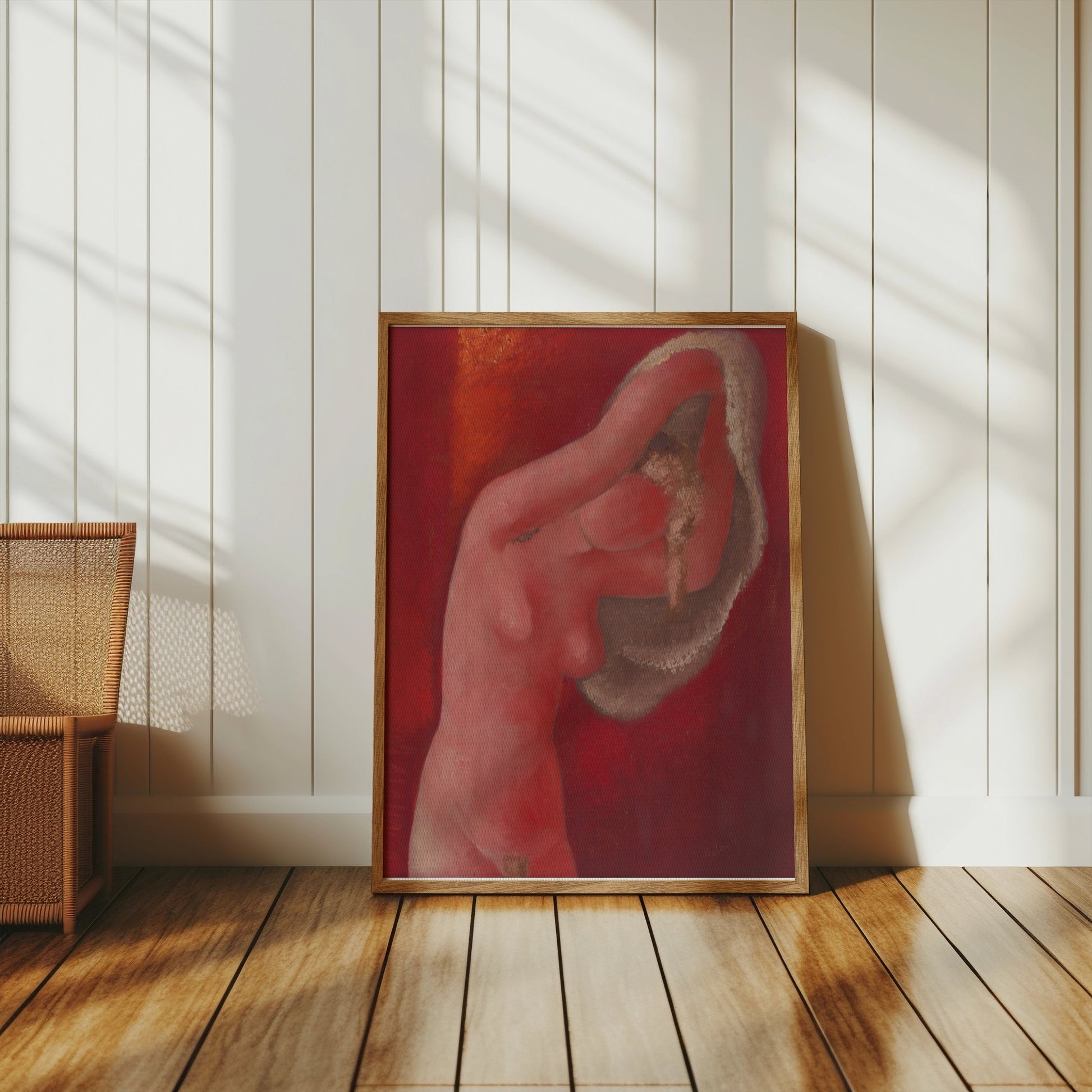 Premium Poster of Red Nude Figure Abstract Art Print Posters