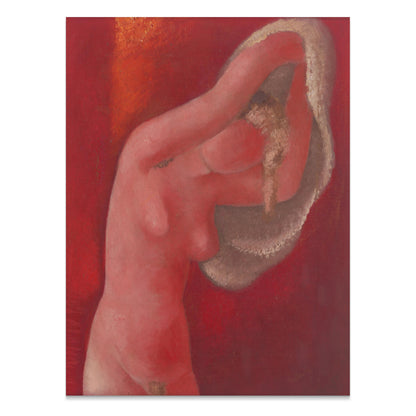 Premium Poster of Red Nude Figure Abstract Art Print Posters