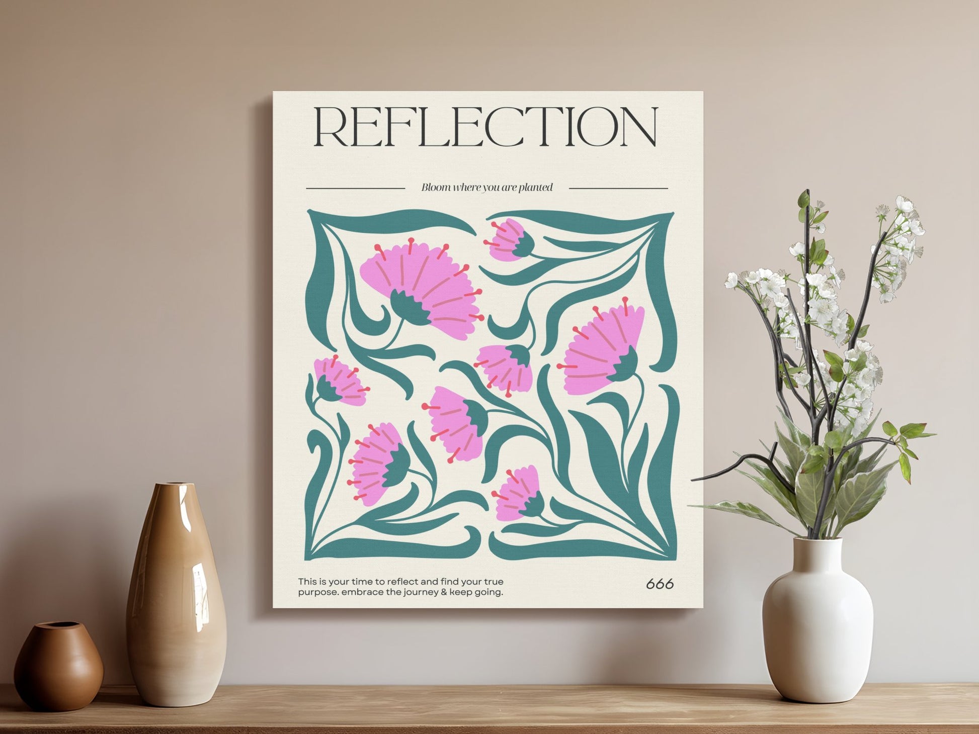 Premium Poster of Reflection Floral Wall Art for Stunning Canvas Wraps