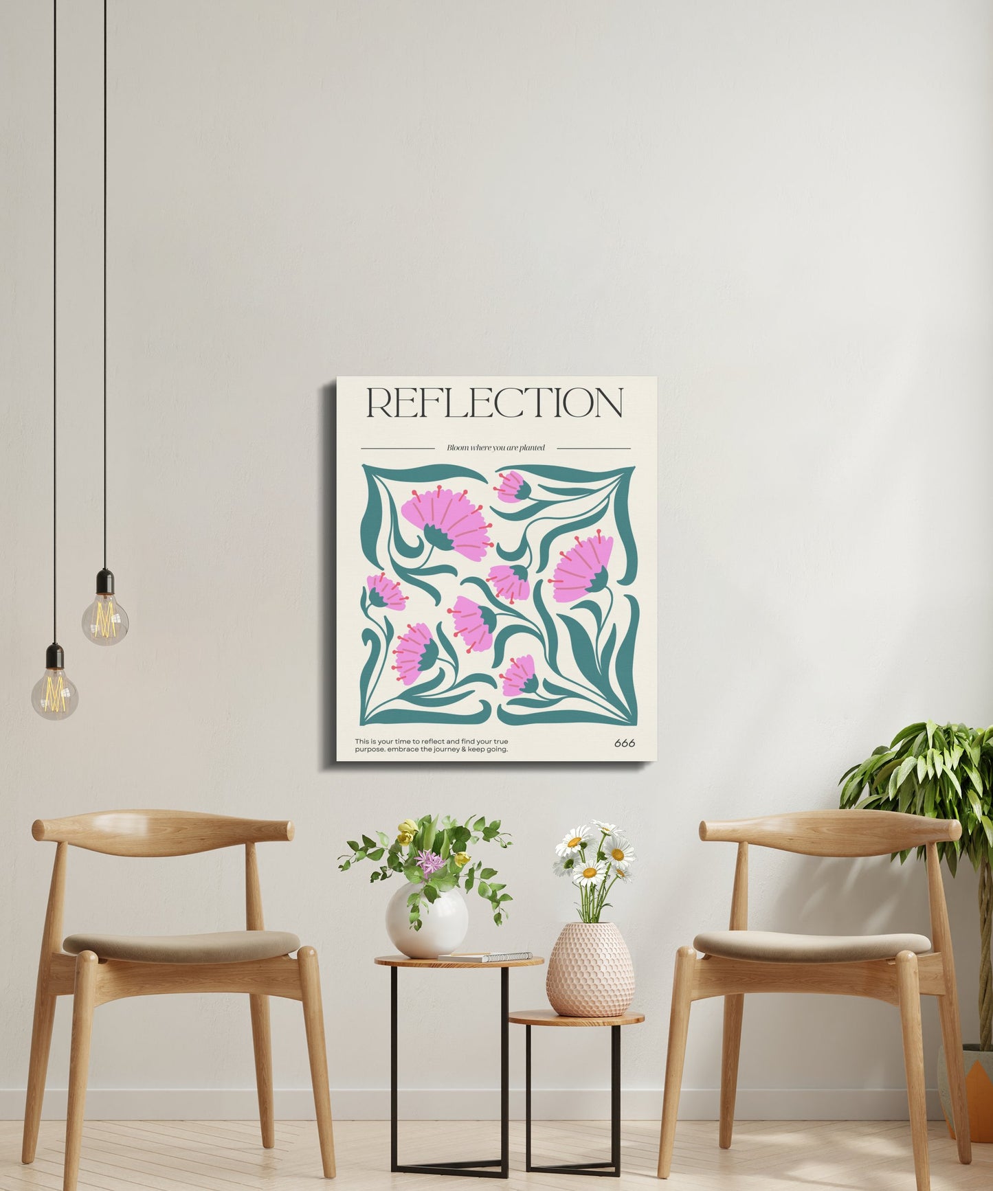 Premium Poster of Reflection Floral Wall Art for Stunning Canvas Wraps
