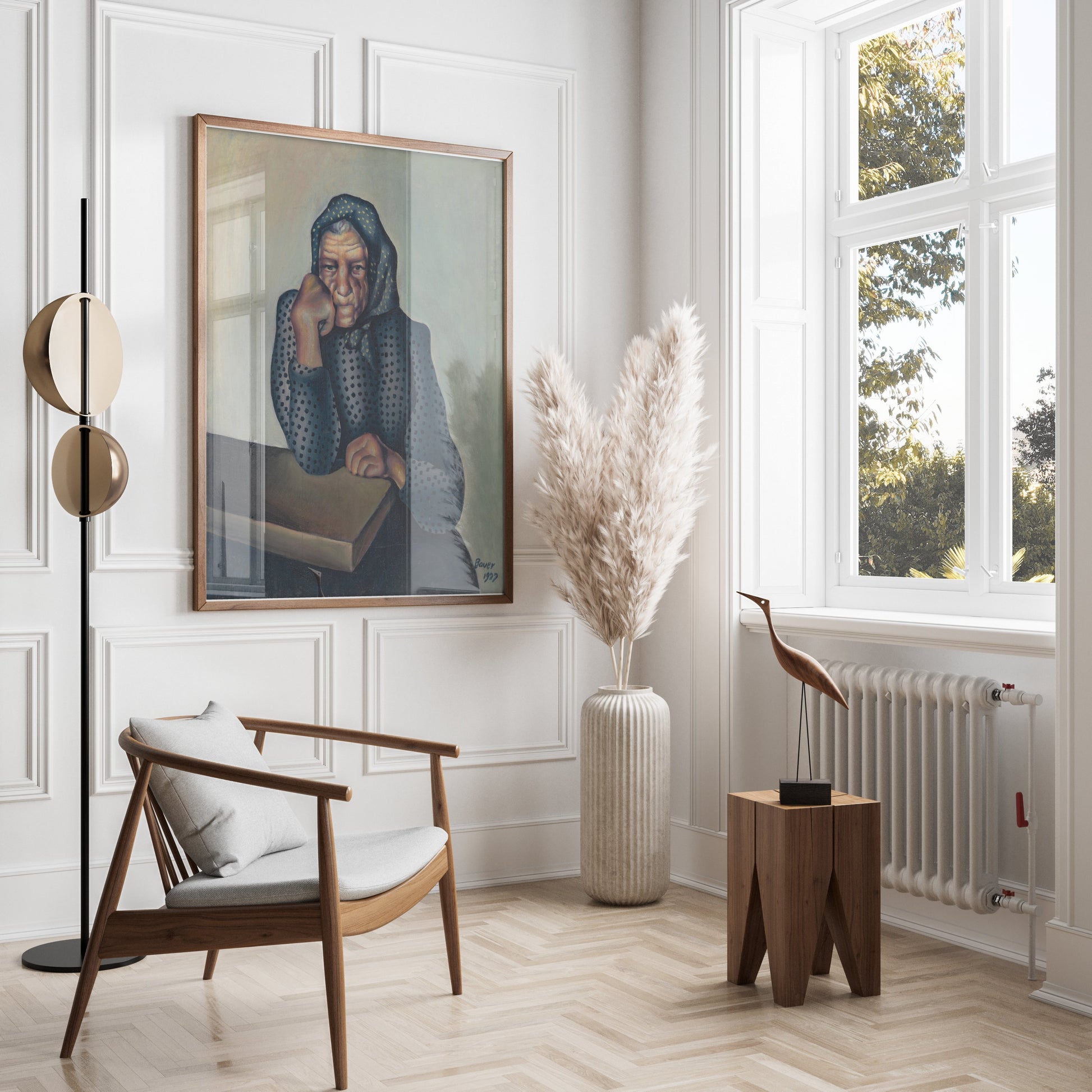 Premium Poster of Reflective Thought-provoking Art of Older Woman Posters