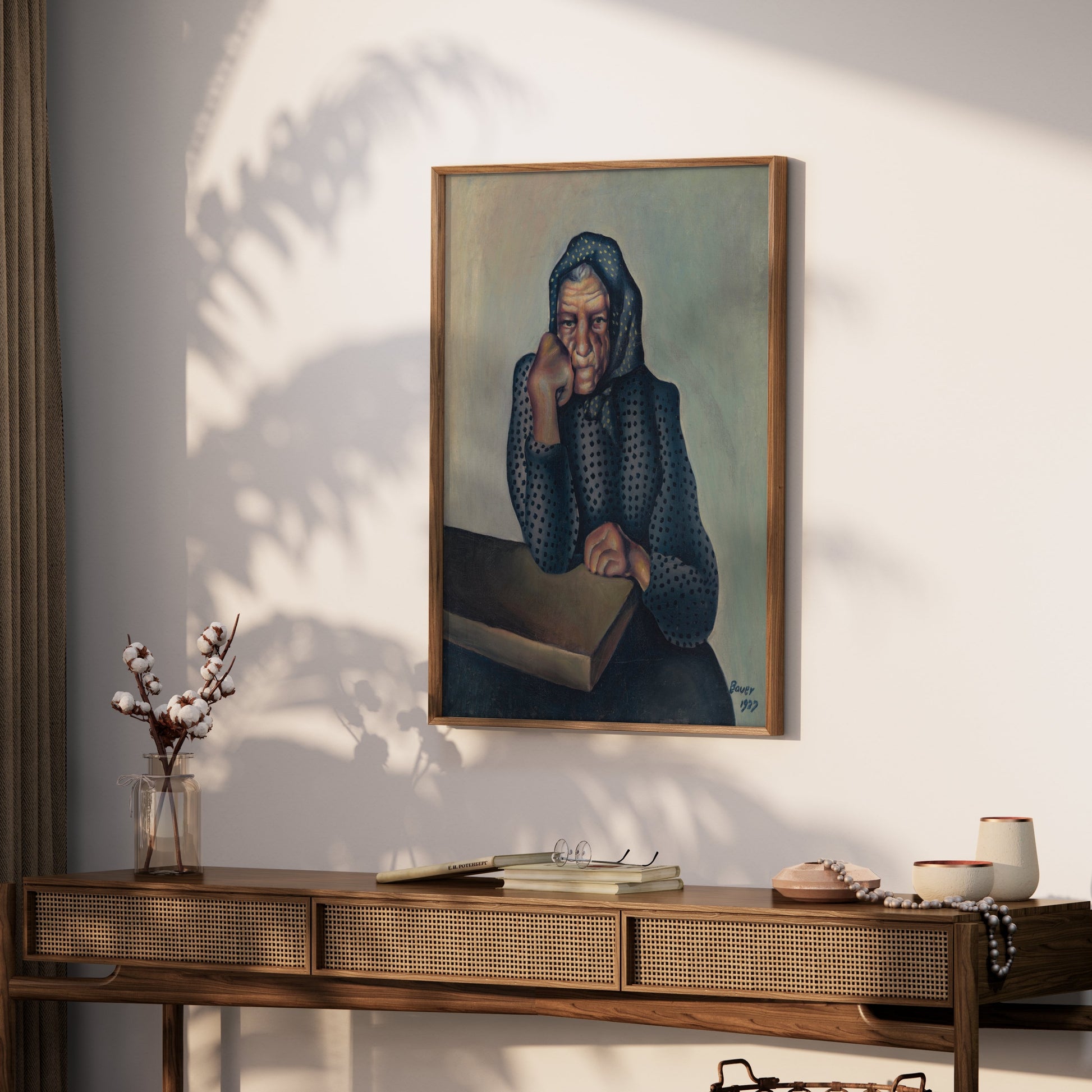 Premium Poster of Reflective Thought-provoking Art of Older Woman Posters