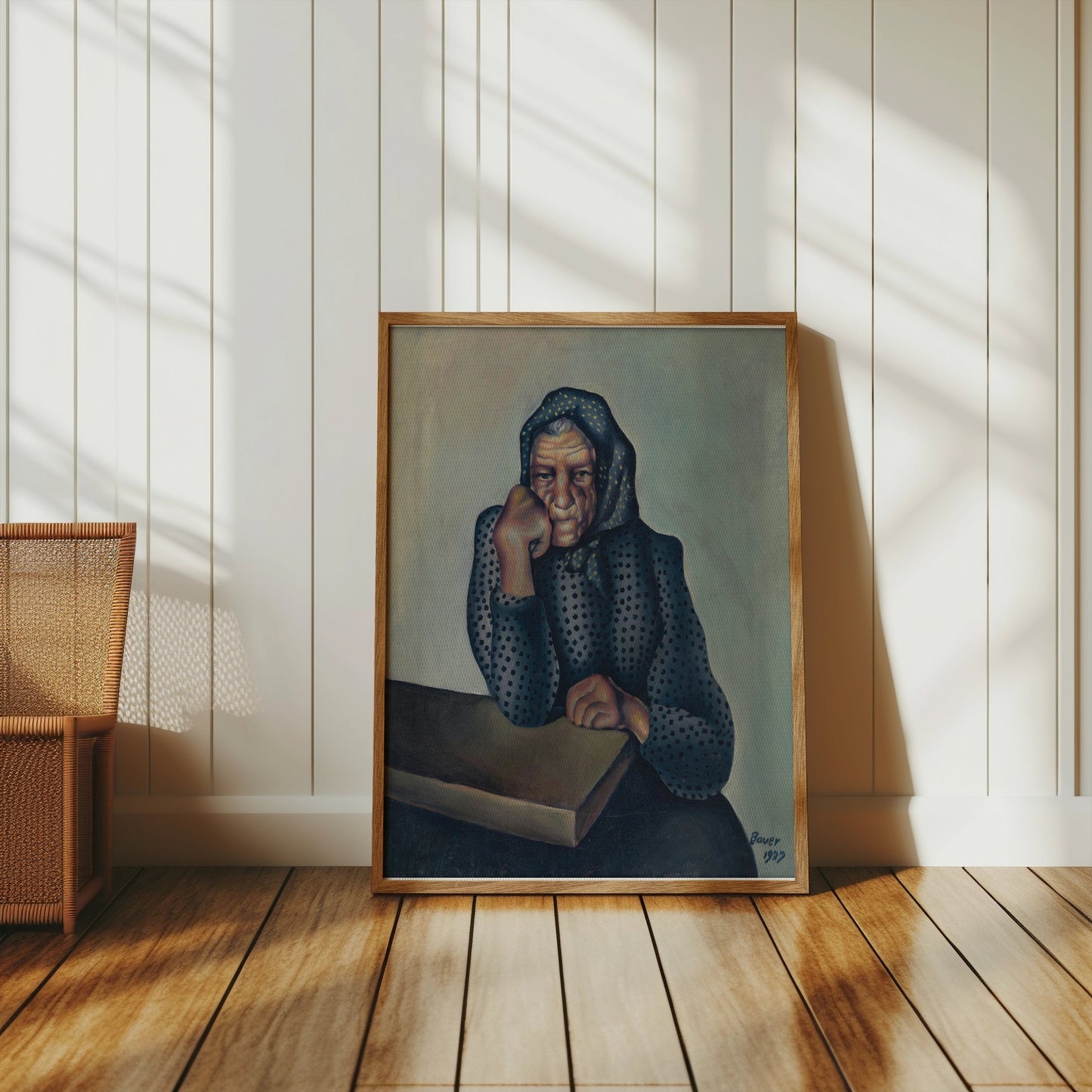 Premium Poster of Reflective Thought-provoking Art of Older Woman Posters