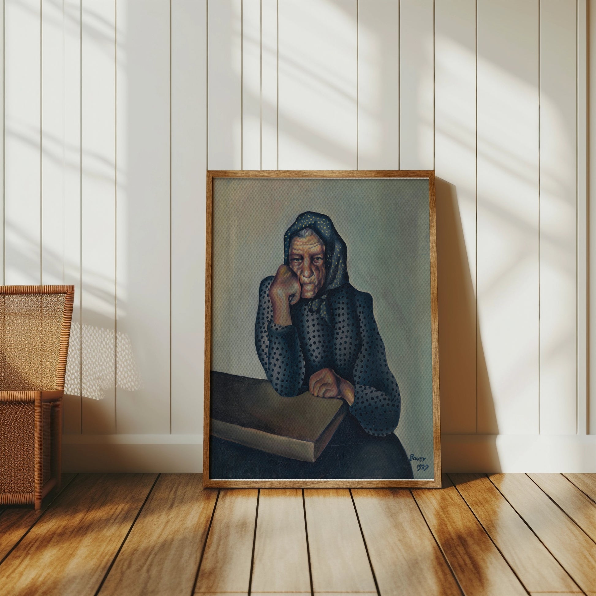 Premium Poster of Reflective Thought-provoking Art of Older Woman Posters