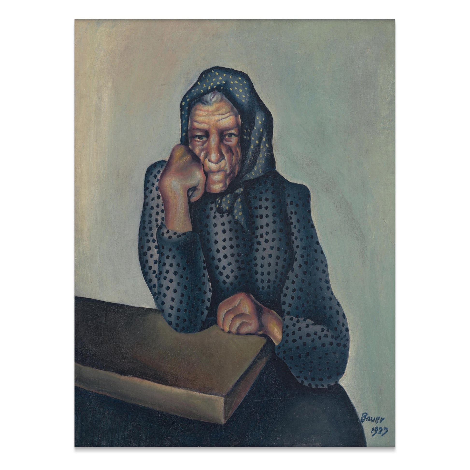 Premium Poster of Reflective Thought-provoking Art of Older Woman Posters