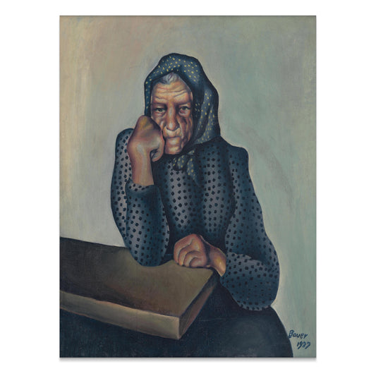 Premium Poster of Reflective Thought-provoking Art of Older Woman Posters
