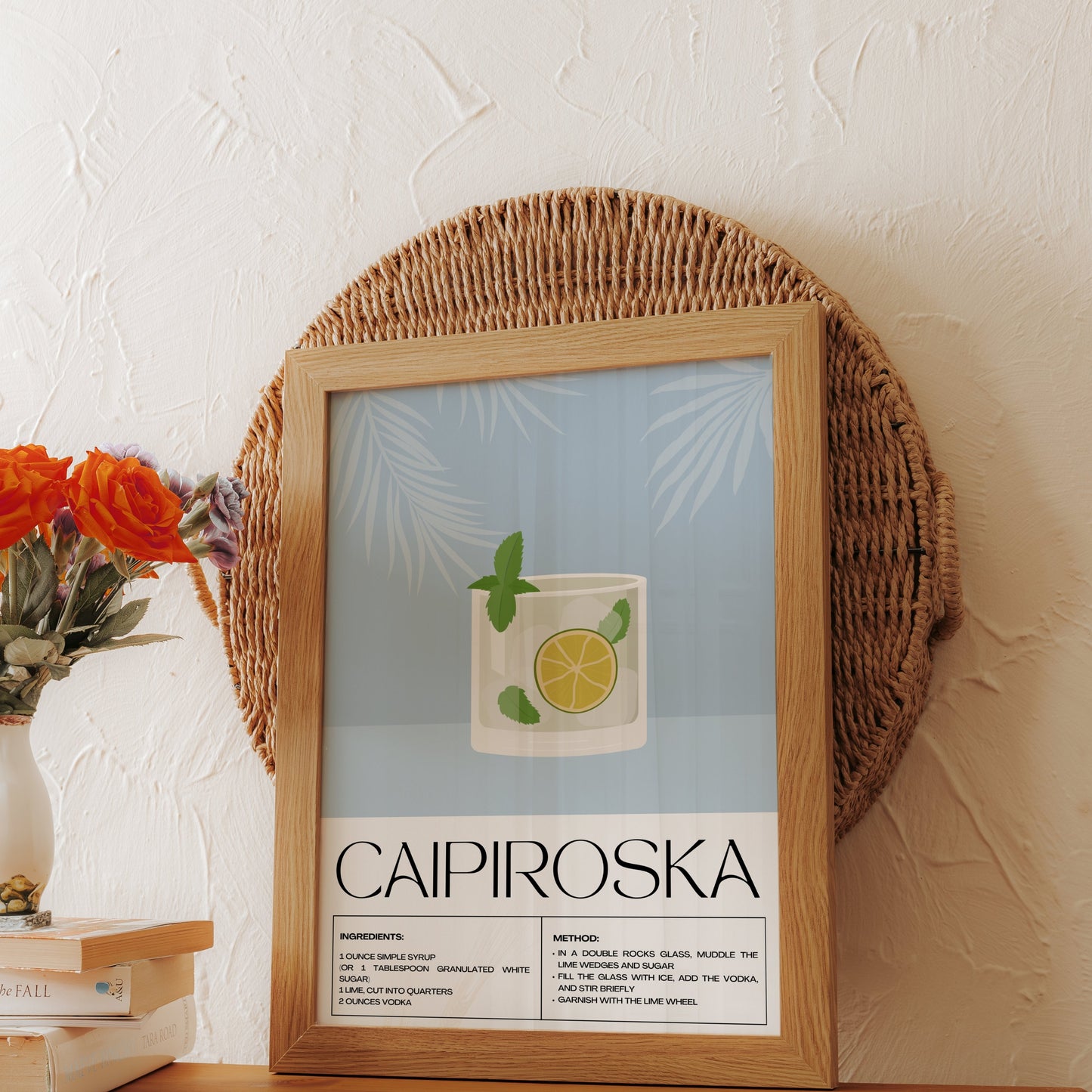 Premium Poster of Refreshing Caipiroska Cocktail Recipe Posters