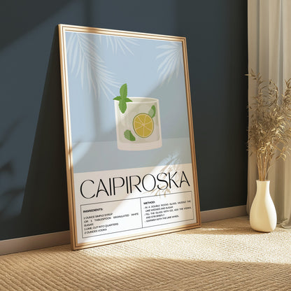 Premium Poster of Refreshing Caipiroska Cocktail Recipe Posters