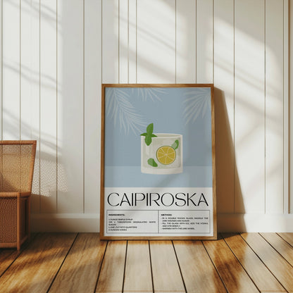 Premium Poster of Refreshing Caipiroska Cocktail Recipe Posters