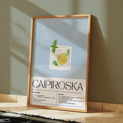 Premium Poster of Refreshing Caipiroska Cocktail Recipe Posters