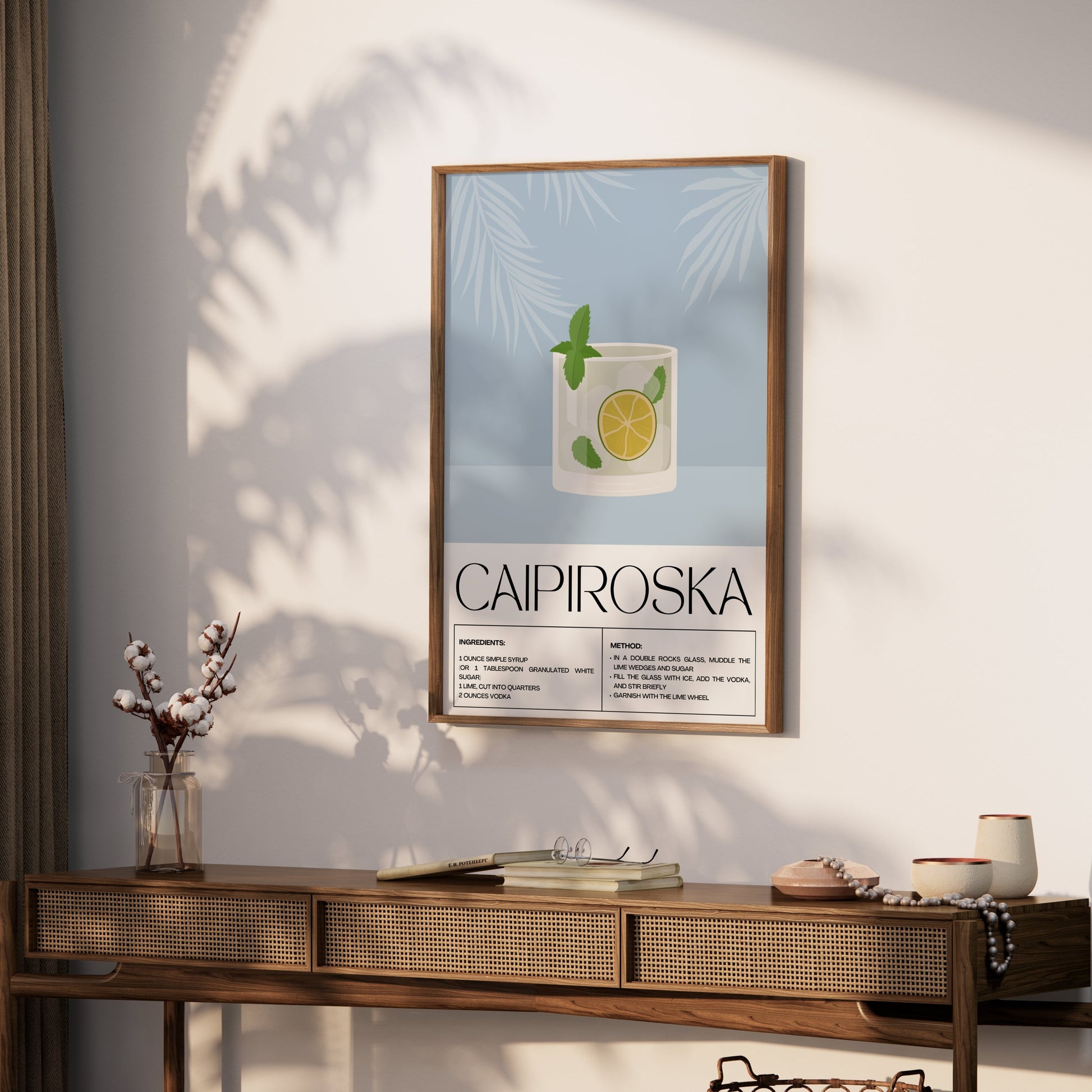 Premium Poster of Refreshing Caipiroska Cocktail Recipe Posters