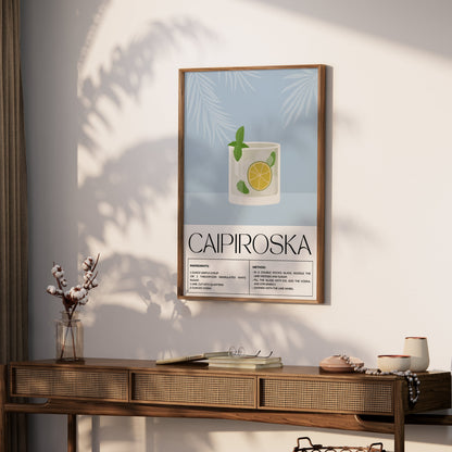 Premium Poster of Refreshing Caipiroska Cocktail Recipe Posters