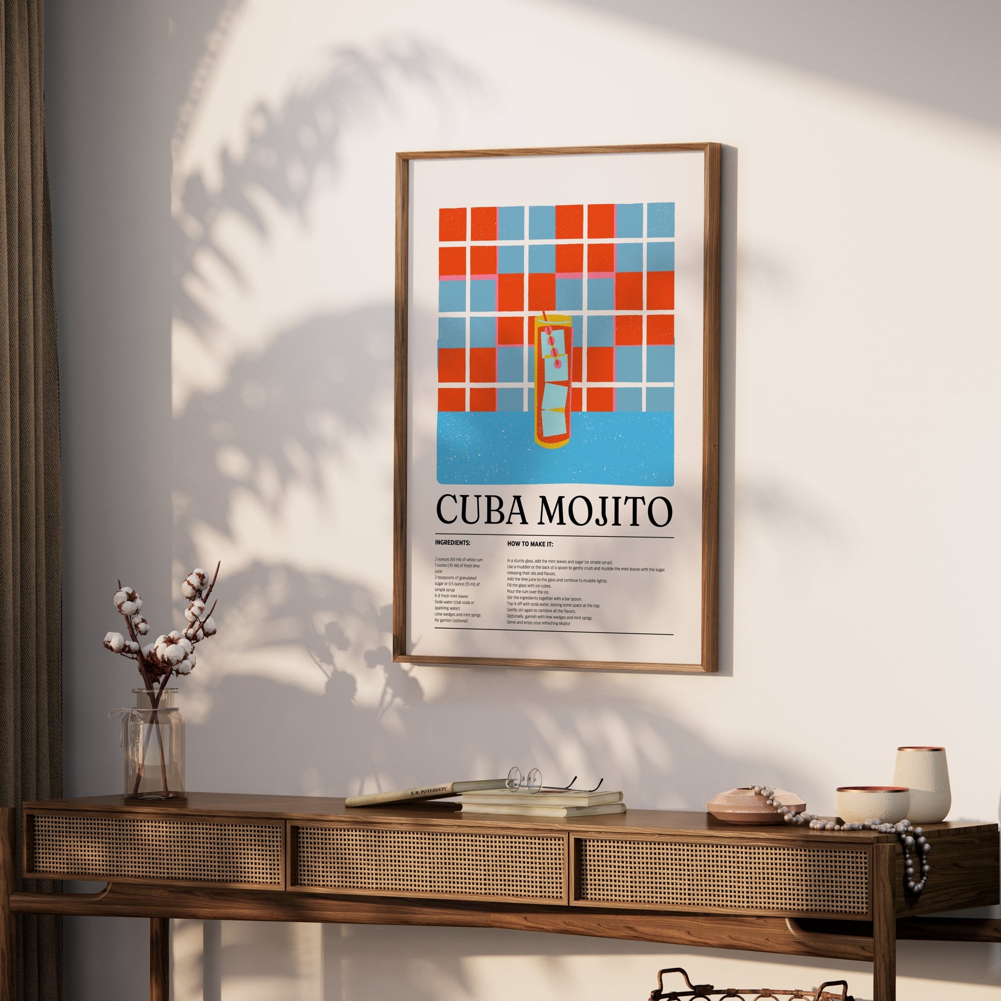Premium Poster of Refreshing Cuba Mojito Recipe Wall Art Kitchen Posters