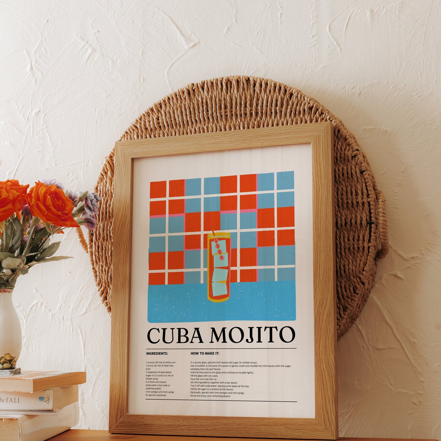 Premium Poster of Refreshing Cuba Mojito Recipe Wall Art Kitchen Posters