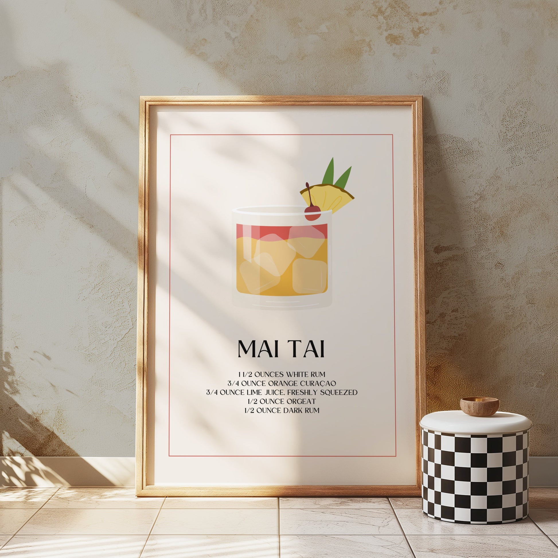 Premium Poster of Refreshing Mai Tai Cocktail Recipe Posters