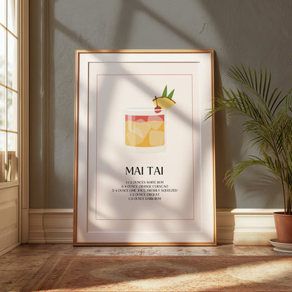 Premium Poster of Refreshing Mai Tai Cocktail Recipe Posters