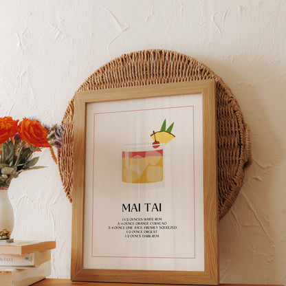 Premium Poster of Refreshing Mai Tai Cocktail Recipe Posters