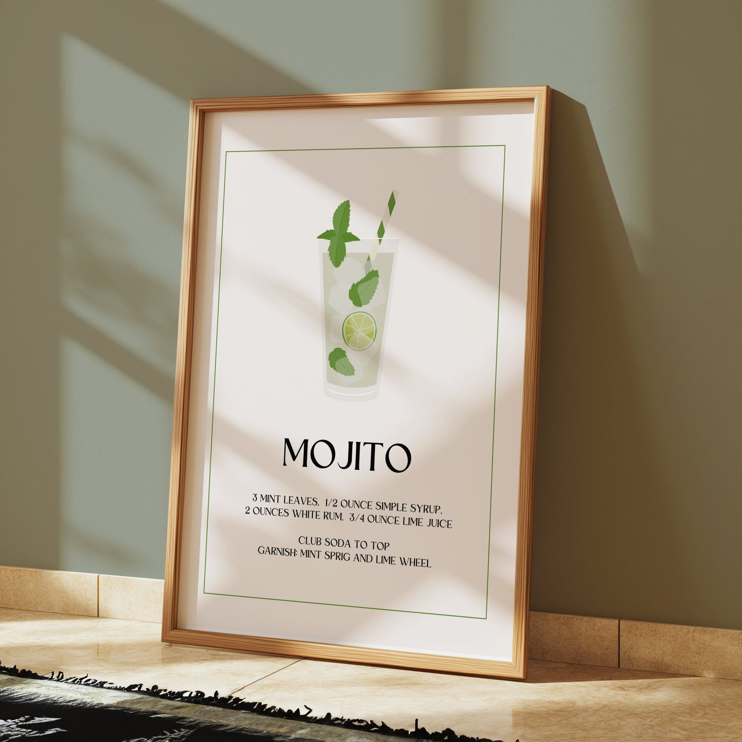 Premium Poster of Refreshing Mojito Recipe Drink Inspired Posters