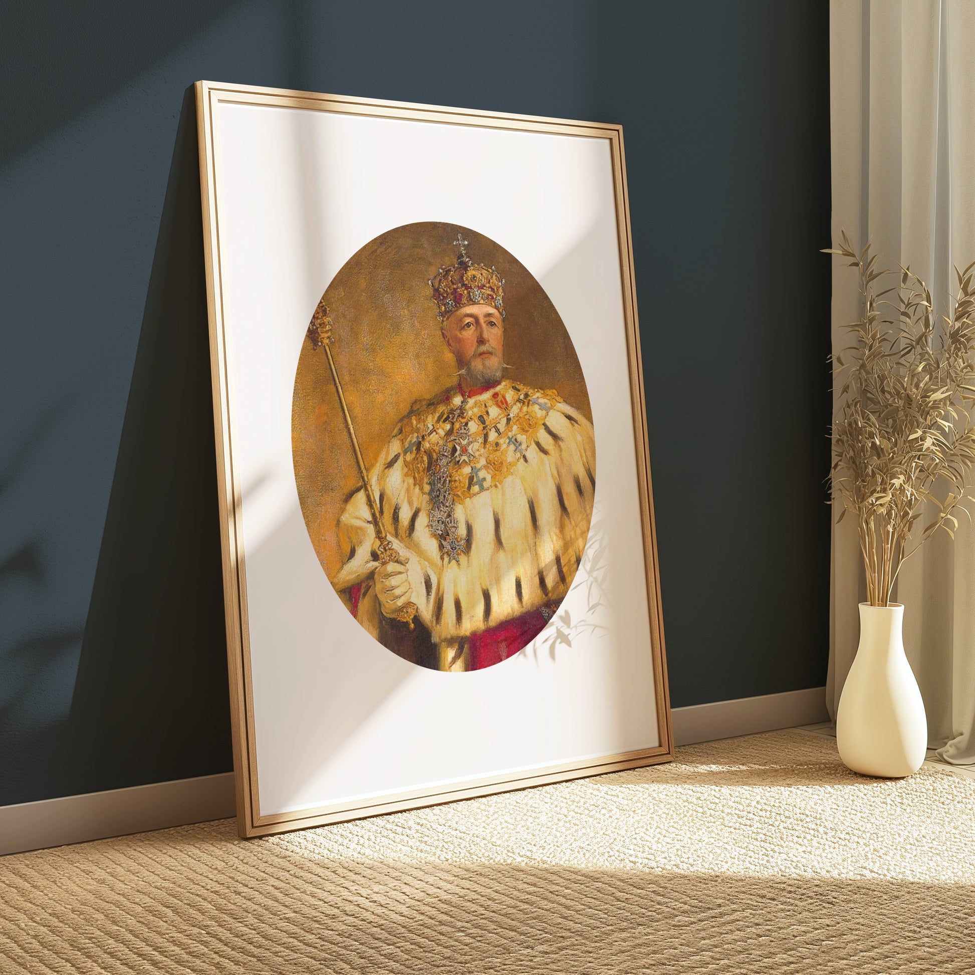 Premium Poster of Regal Monarch Portrait Illustration Art Posters