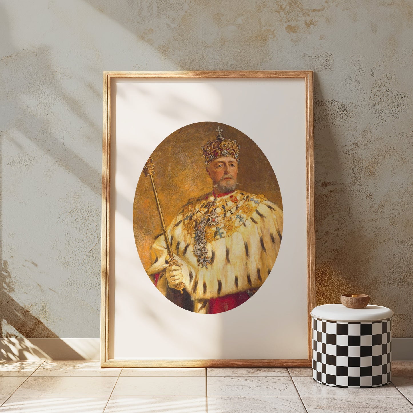 Premium Poster of Regal Monarch Portrait Illustration Art Posters