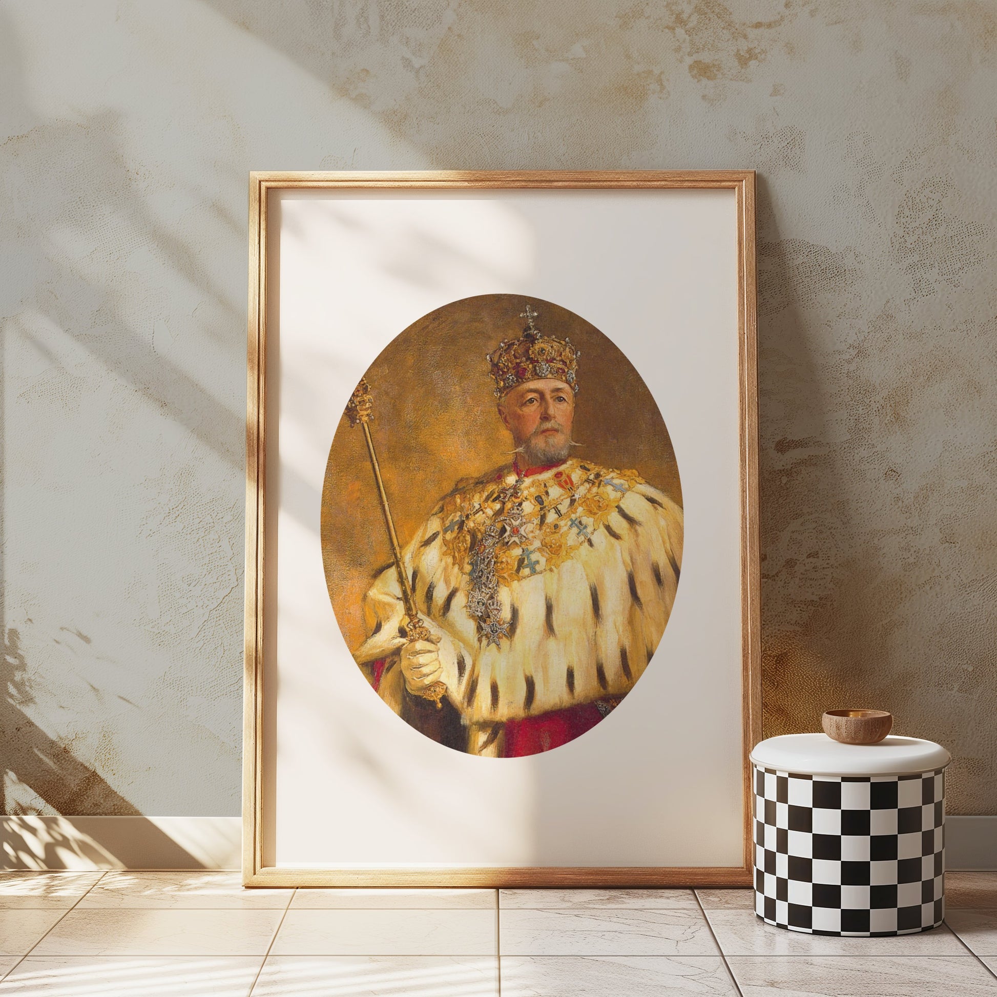 Premium Poster of Regal Monarch Portrait Illustration Art Posters