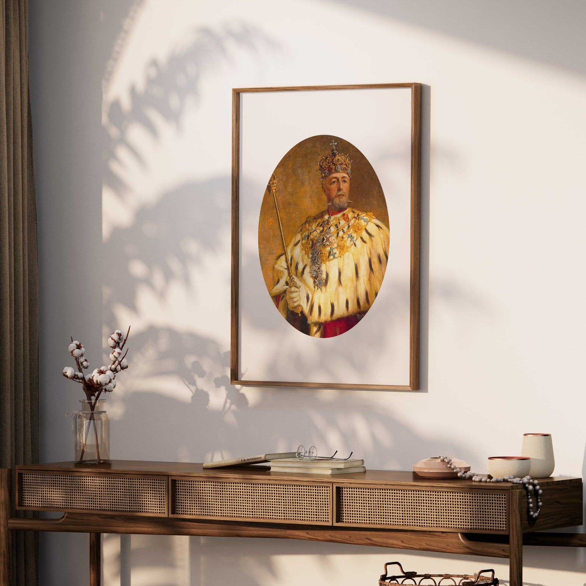 Premium Poster of Regal Monarch Portrait Illustration Art Posters