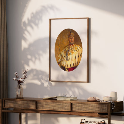 Premium Poster of Regal Monarch Portrait Illustration Art Posters