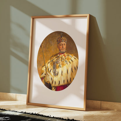 Premium Poster of Regal Monarch Portrait Illustration Art Posters