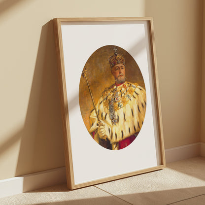 Premium Poster of Regal Monarch Portrait Illustration Art Posters
