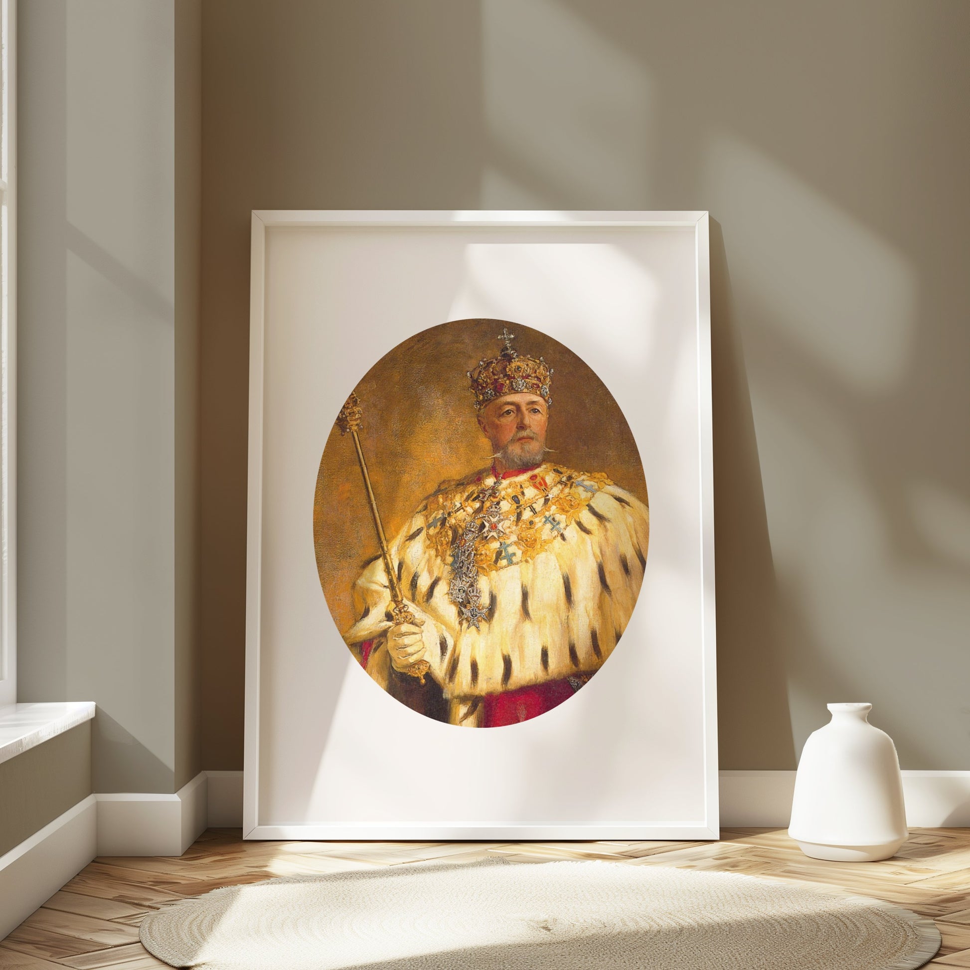 Premium Poster of Regal Monarch Portrait Illustration Art Posters
