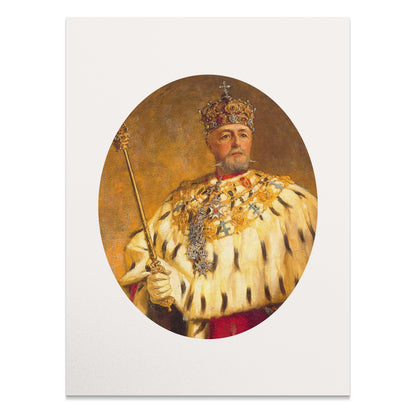 Premium Poster of Regal Monarch Portrait Illustration Art Posters