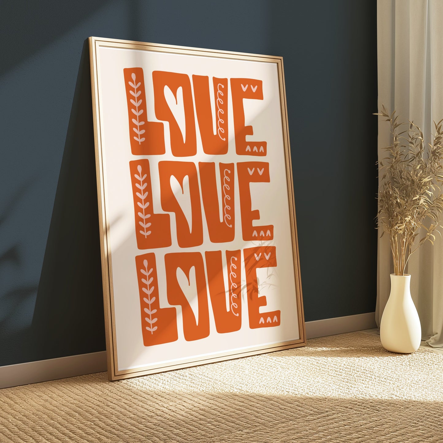 Premium Poster of Repeating Love Pattern with Hearts Art Posters